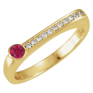 Luciana Natural Ruby Yellow Gold  Diamond Ring