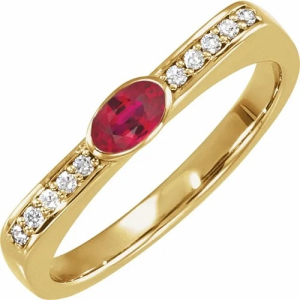 Lynette Natural Ruby Yellow Gold  Diamond Ring