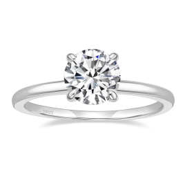 Jelcy IGI Certified 1.00 Carat Lab Grown Round Solitaire Diamond Engagement Ring In Platinum