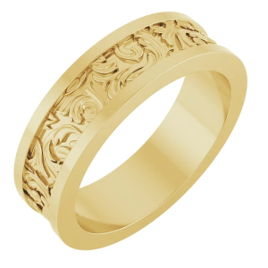 Sculptural Gold Band Available In 9k,14k,18k And Platinum
