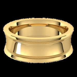 Standard Weight Double Stepped Edge Standard Fit Flat Gold Band