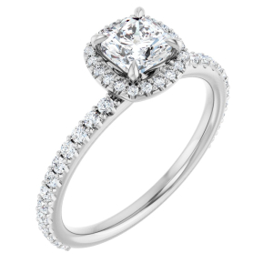 Percy 0.20-3.00 carat Moissanite And Natural Diamond Halo Engagement Ring