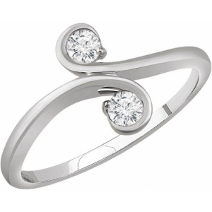 Nell 0.20 Carat Natural Round cut Tension  Two Stone Diamond Ring