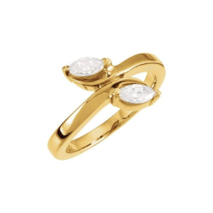 Colissa Natural 2 Prong Two Stone Diamond Ring