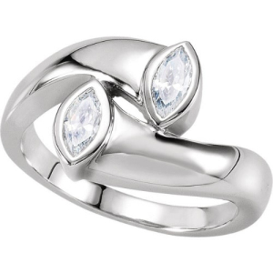 Noralyn 0.25 Carat Natural Marquise cut Bezel  Two Stone Diamond Ring