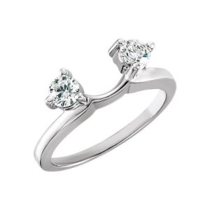 0.50 Carat Natural Round Shaped Two Stone Diamond Ring