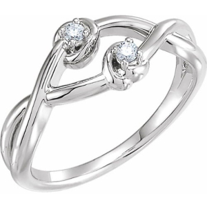 Novaleigh 0.06 Carat Natural Round cut 4 Prong  Two Stone Diamond Ring