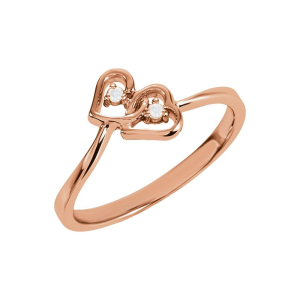Nellie Lab-Created Rose Gold 4 Prong Two Stone Diamond Ring