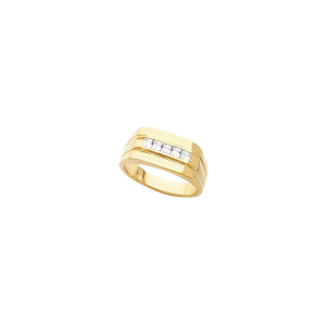 0.06 Carat Natual And Lab Created Princess Cut Five Stone Diamond Ring
