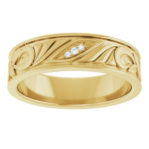 Dulcie Lab-Created Yellow Gold 4 Prong 3 Stone Diamond Ring