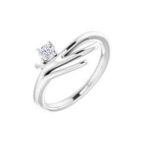 Deonne Natural Round cut 4 Prong  Solitaire Diamond Ring