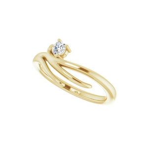 Deonne Natural Yellow Gold 4 Prong Solitaire Diamond Ring
