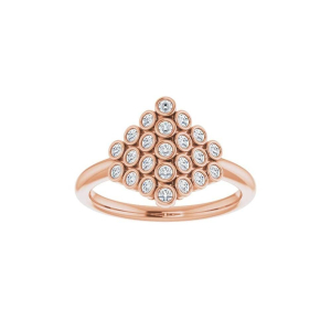 Everlee Lab-Created Rose Gold Bezel Cluster Diamond Ring