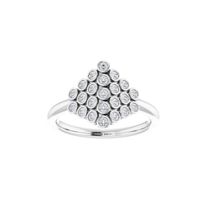 0.35 Carat Bezel Setting Natural And Lab Created Round Diamond Cluster Ring