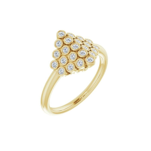 Everlee Lab-Created Yellow Gold Bezel Cluster Diamond Ring