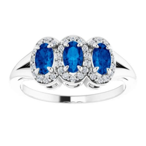 Amberlin 0.52 Carat Blue Sapphire Oval cut 4 Prong 