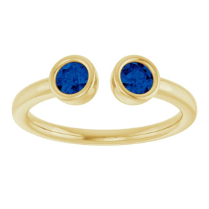 Madaline Blue Sapphire Yellow Gold Bezel 