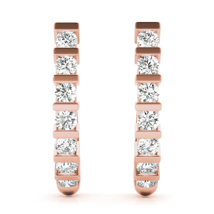 Skye Natural Rose Gold Hoop Diamond Earrings