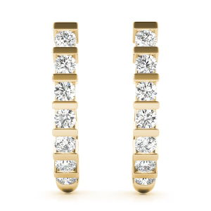 Skye Natural Yellow Gold Hoop Diamond Earrings