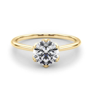 Maebry Lab-Created Diamond Yellow Gold 6 Prong Classic Solitaire Engagement Ring