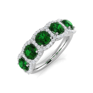 Finley  Yellow Gold Prong Set Gemstone Diamond Ring
