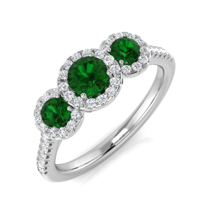 Devlin Round cut Prong Set Gemstone Engagement Diamond Ring
