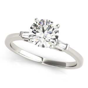 Vaneeza Lab-Created Diamond Round cut 4 Prong Set  Trilogy Engagement Ring