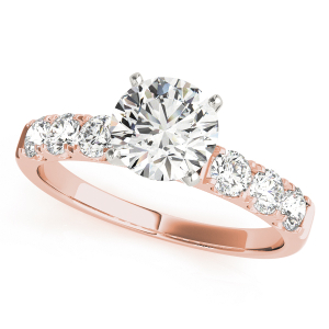 Asli Lab-Created Diamond Rose Gold 4 Prong Side Stone Engagement Ring