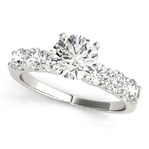 Sheeza Lab-Created Diamond Round cut 4 Prong  Side Stone Engagement Ring