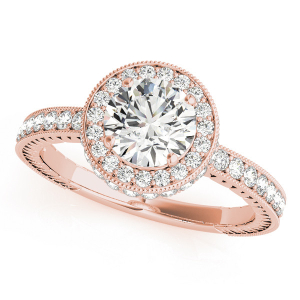 Lucianna Natural Rose Gold Halo Engagement Diamond Ring