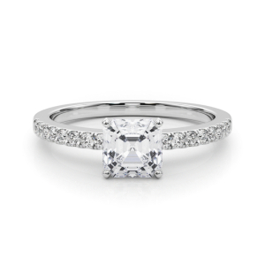 Creeda Lab-Created Diamond 4 Prong Halo Engagement Ring