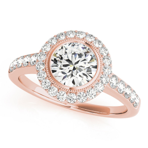 Jania Natural Rose Gold Halo Engagement Diamond Ring