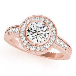 Karly Natural Rose Gold Halo Engagement Diamond Ring
