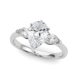Veta Lab-Created Diamond 6 Prong Set Trilogy Engagement Ring