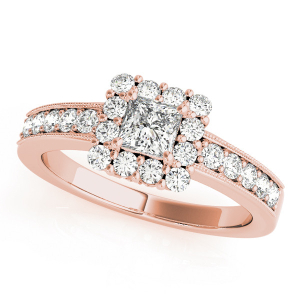Keylani Natural Rose Gold Halo Diamond Ring