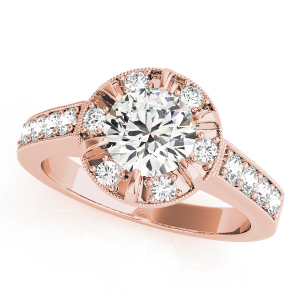 Jenevieve Natural Rose Gold Halo Engagement Diamond Ring