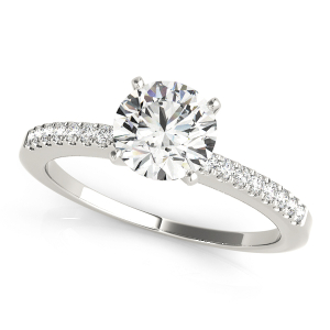 Irin Lab-Created Diamond Round cut 4 Prong  Side Stone Engagement Ring
