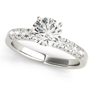 Airlin Lab-Created Diamond Round cut 4 Prong  Side Stone Engagement Ring