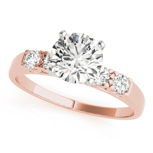 Celin Lab-Created Diamond Rose Gold 4 Prong Side Stone Engagement Ring