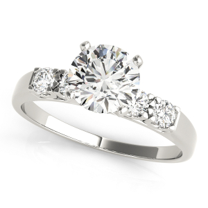 Celin Lab-Created Diamond Round cut 4 Prong  Side Stone Engagement Ring
