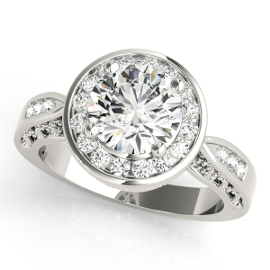 Elinah Lab-Created Diamond Round cut 4 Prong  Halo Engagement Ring