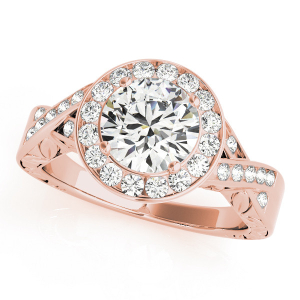 Linley Natural Rose Gold Halo Engagement Diamond Ring