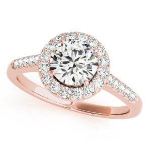Jireh Natural Rose Gold Halo Engagement Diamond Ring