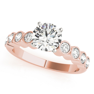 Adlinah Lab-Created Diamond Rose Gold 4 Prong Halo Engagement Ring