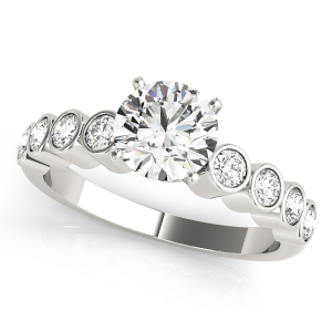 Adlinah Lab-Created Diamond Round cut 4 Prong  Halo Engagement Ring