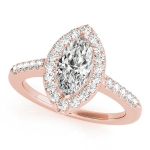 Lara Natural Rose Gold Halo Engagement Diamond Ring