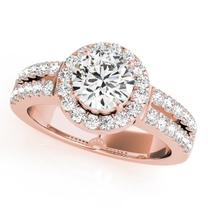 Jamya Natural Rose Gold Halo Engagement Diamond Ring