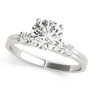 Beula Lab-Created Diamond 4 Prong Side Stone Engagement Ring