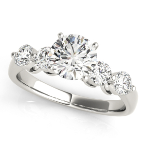 Addelyn Lab-Created Diamond 4 Prong Side Stone Engagement Ring