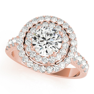Janna Natural Diamond Rose Gold Halo Engagement Ring